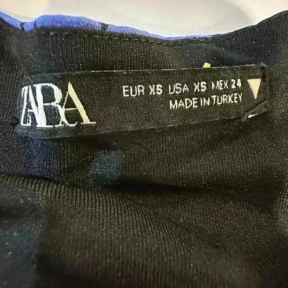 Zara Blue Ling Sleeve Crop Top size XS - Picture 2 of 4